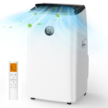 Lcxmtv 10000 BTU (14000 BTU ASHRAE) Portable Air Conditioner Cools Room up to 700 sq.ft, 3-in-1 Portable AC Unit with Cool, Dehumidifier & Fan, Including Remote Control, DIY Window Kit